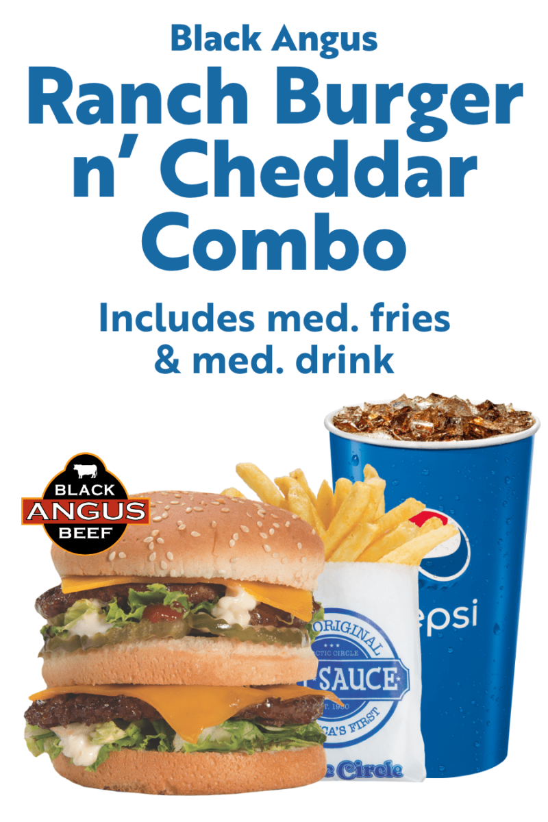 Ranch Burger n' Cheddar Combo - Includes med. fries & med. drink