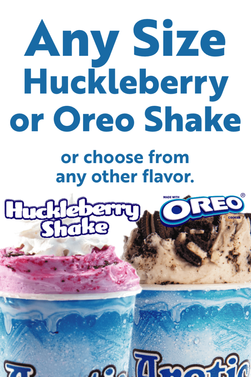 Any Size Huckleberry or Oreo Shake or choose from any other flavor