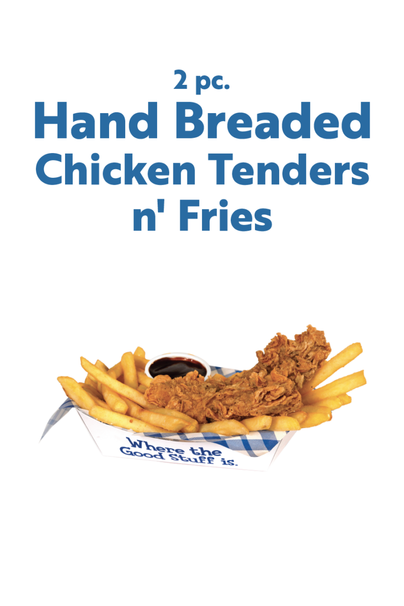 2 pc. Hand Breaded Chicken Tenders n' Fries
