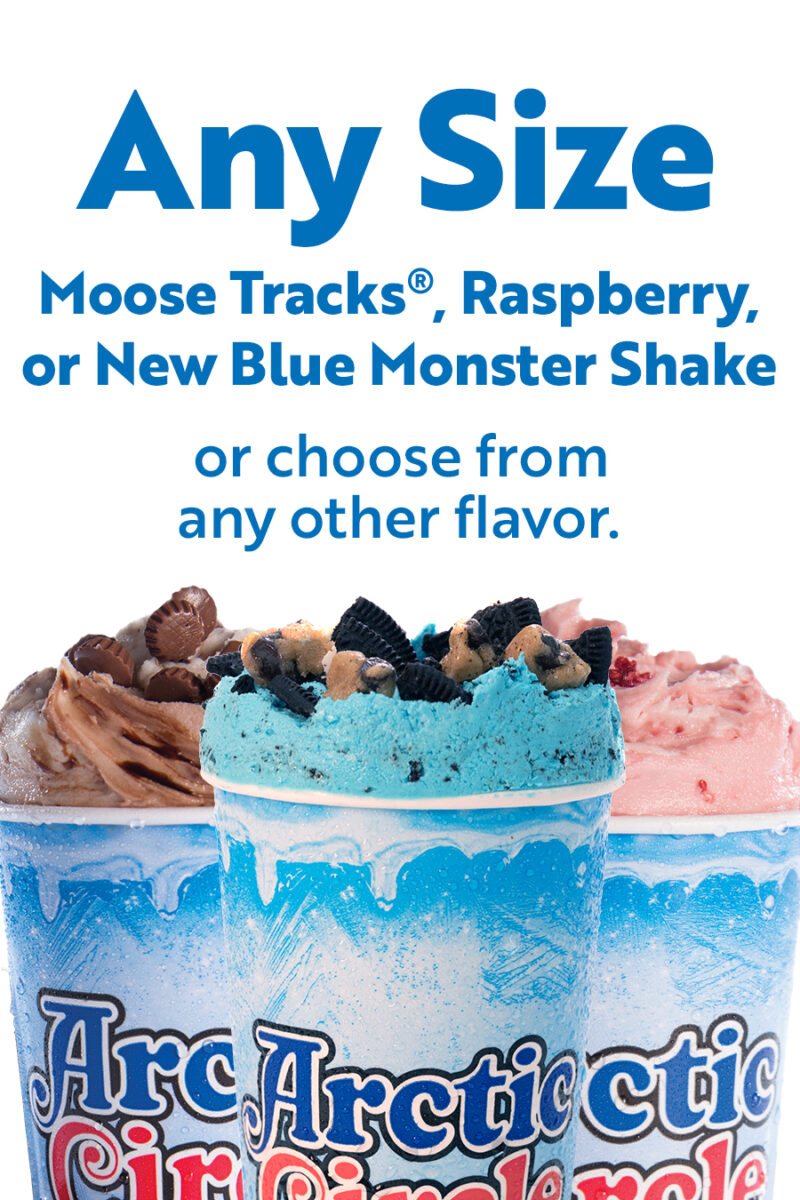 Moose Tracks®, Raspberry, or New Blue Monster Shake