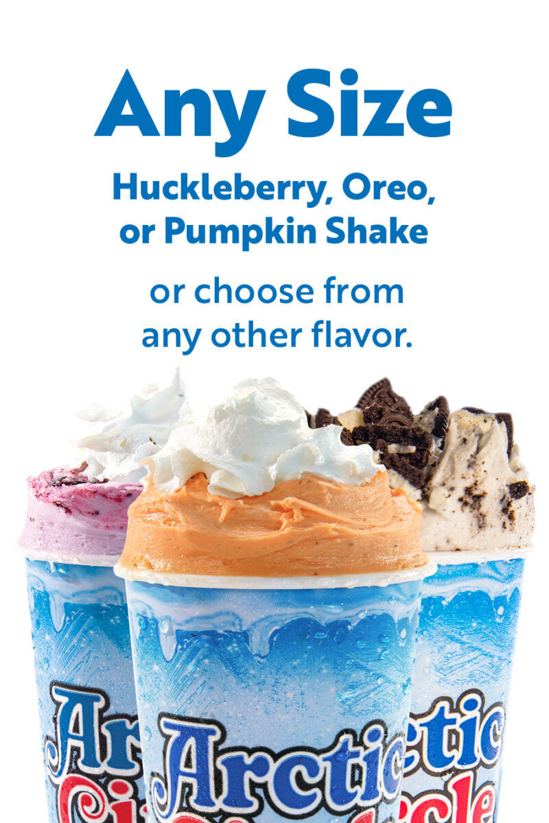 Huckleberry, Oreo, or Pumpkin Shake